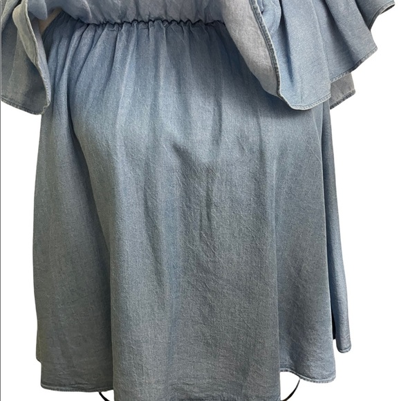 Rebecca Minkoff womens chambray off shoulder X-Small blouse/Top. - Picture 8 of 8